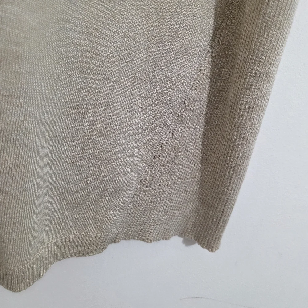 NWT Chico's Tank Sweater Rib Trim Knit Sand Beige Tan Size XL Neutral Sleeveless